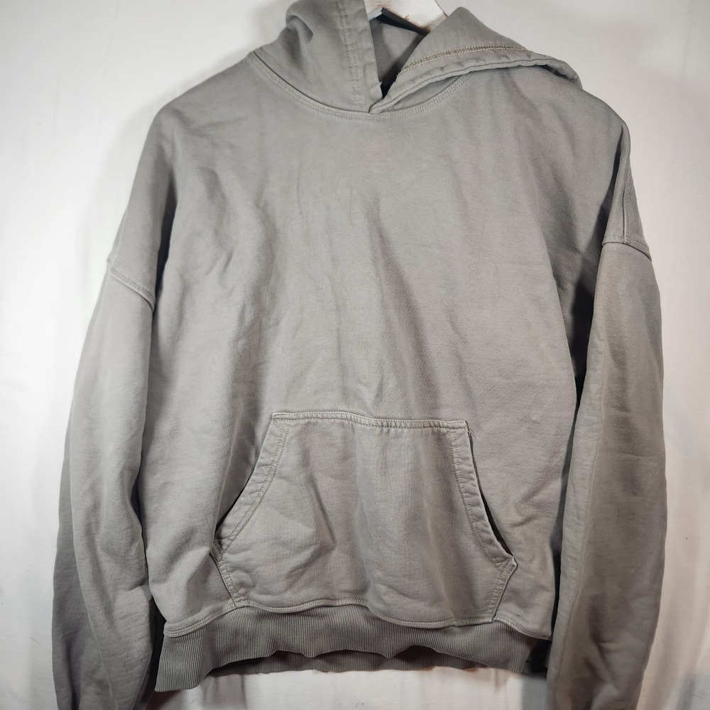 Milk Run Mens Hoodie Large Olive Taupe Boxy Pullover Sweatshirt Streetwear L
